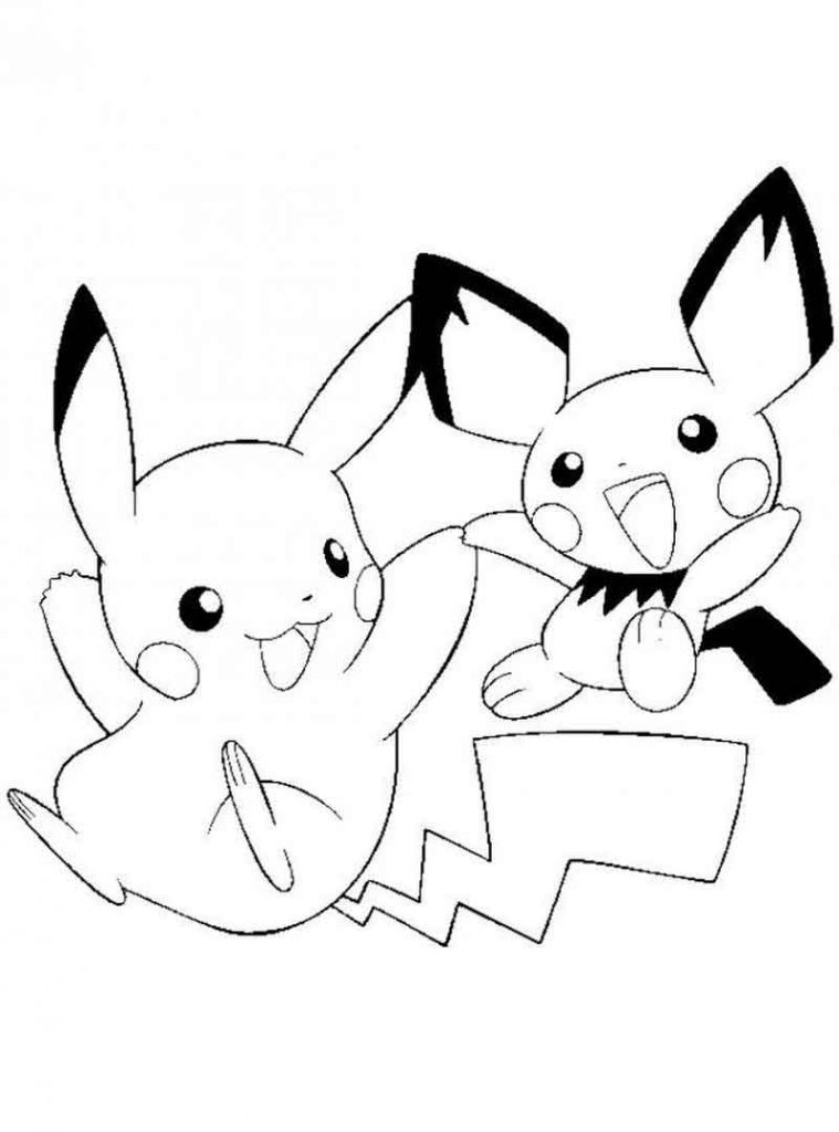 5 desenhos do Pikachu para colorir e pintar - 5