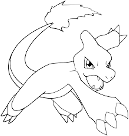 5 desenhos do Charmeleon para baixar, imprimir, colorir e pintar - Desenhos de Pokémon - 1