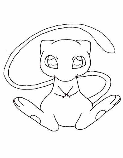 5 desenhos do Mew para baixar, imprimir, colorir e pintar - Desenhos de Pokémon - 4