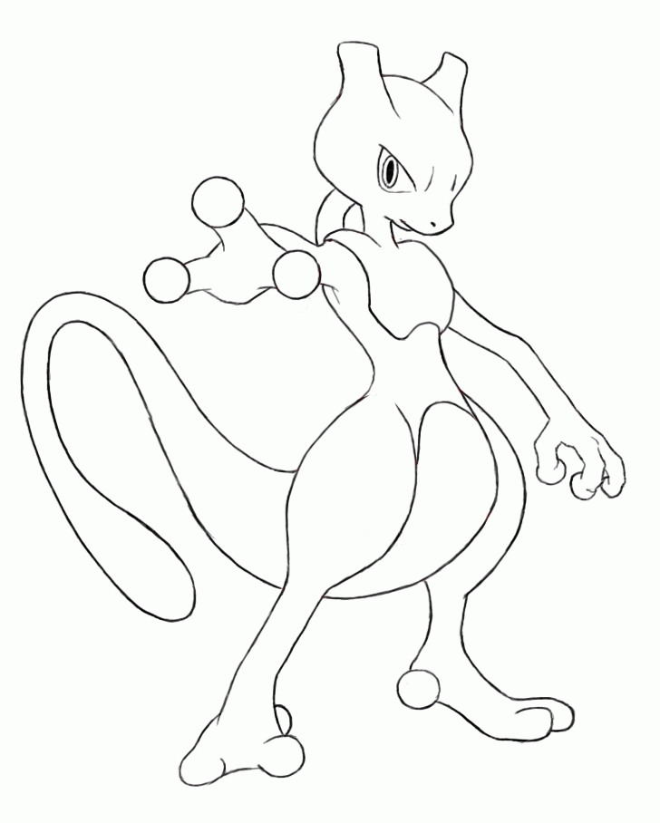 5 desenhos do Mewtwo para baixar, imprimir, colorir e pintar - Desenhos de Pokémon - 1