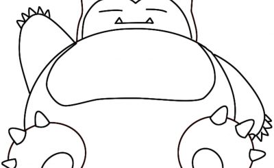 5 desenhos do Snorlax para baixar, imprimir, colorir e pintar - Desenhos de Pokémon - 1