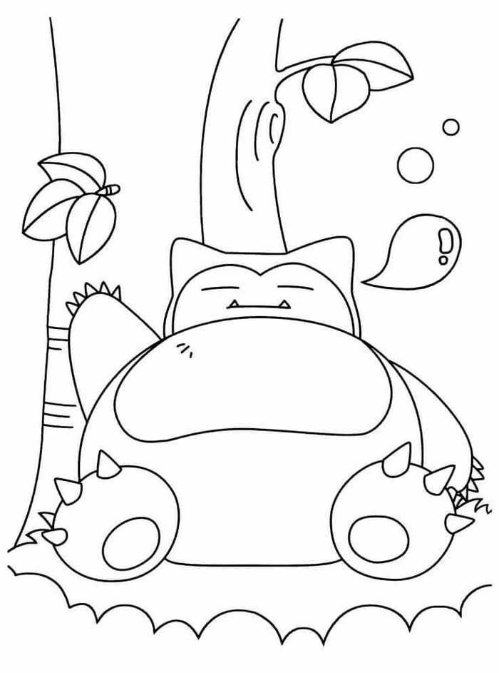5 desenhos do Snorlax para baixar, imprimir, colorir e pintar - Desenhos de Pokémon - 2