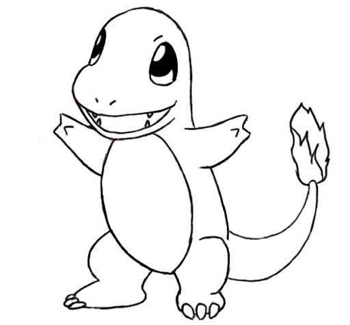 6 desenhos do Charmander para baixar, imprimir, colorir e pintar - Desenhos de Pokémon - 1