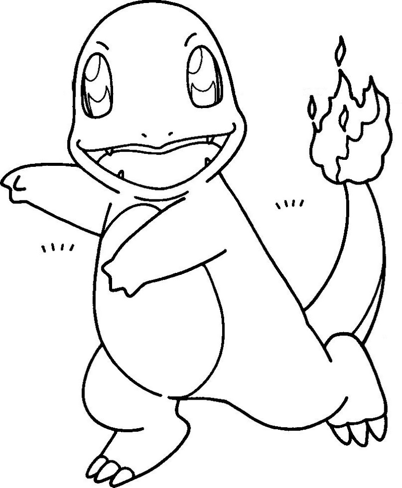 6 desenhos do Charmander para baixar, imprimir, colorir e pintar - Desenhos de Pokémon - 5