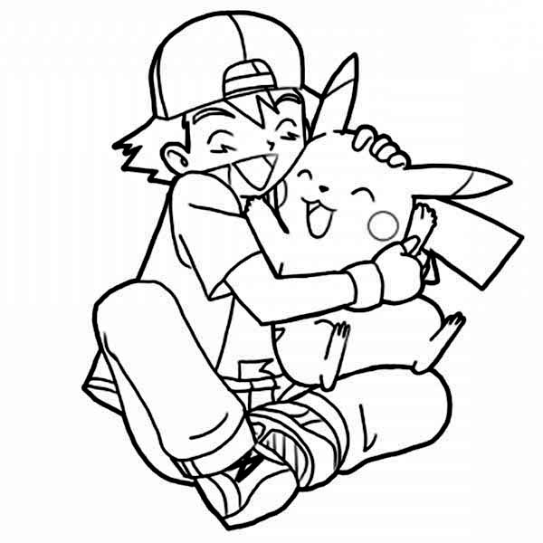 Imagens e desenhos pokemon para baixar e colorir - Ash e Pikachu