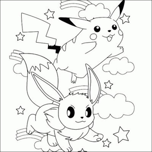 Pikachu And Eevee Coloring Page Cool Collection Eevee And Pikachu Coloring Pages at GetColorings