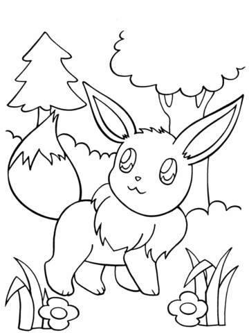 5 desenhos do Eevee para baixar, imprimir, colorir e pintar – Desenhos de Pokémon - 5