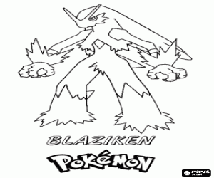 5 desenhos do Blaziken para baixar, imprimir, colorir e pintar – Desenhos de Pokémon - Coloring Pages