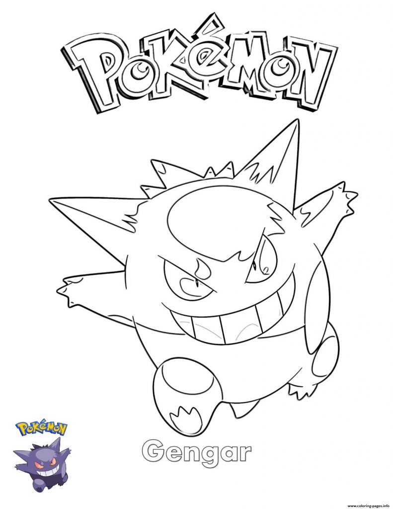 5 desenhos do Gengar para baixar, imprimir, colorir e pintar – Desenhos de Pokémon - 5 - Gengar Coloring Pages